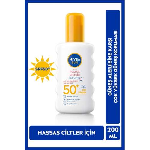 Nivea Sun Hassas Anında Koruma Spf 50+ 200 ml Güneş Alerjisine Karşı Koruyucu Sprey Nivea Sun Hassas Anında Koruma Spf 50+ 200 ml Güneş Alerjisine Karşı Koruyucu Sprey